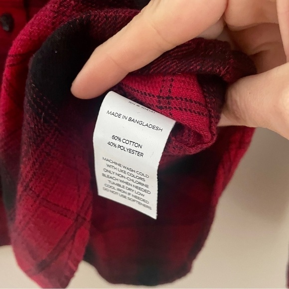 Alpine Design Women's Brushed Flannel Shirt Medium Red Black Plaid - Picture 5 of 6